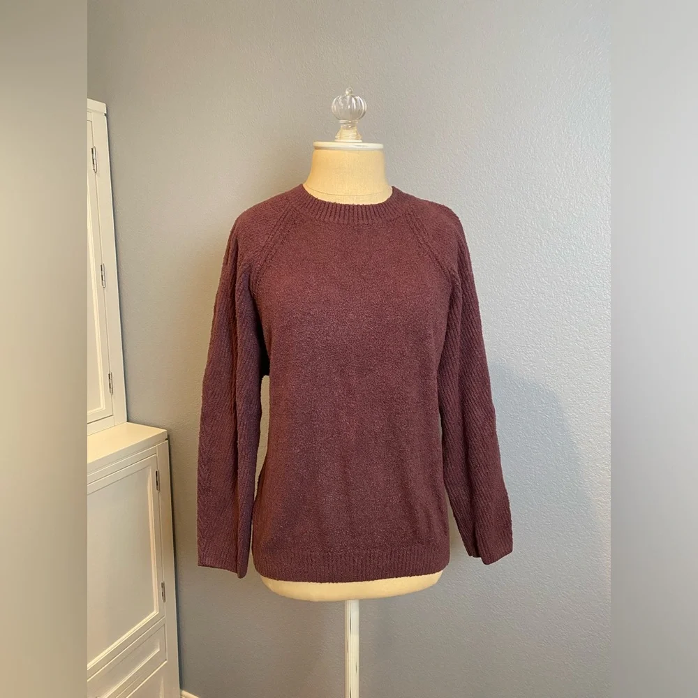 Barefoot Dreams CozyChic Lite Rib Blocked Pullover - Size Small - Picture 1 of 9